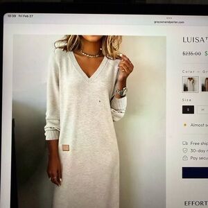 Cozy Long Sleeve Dress - Gray